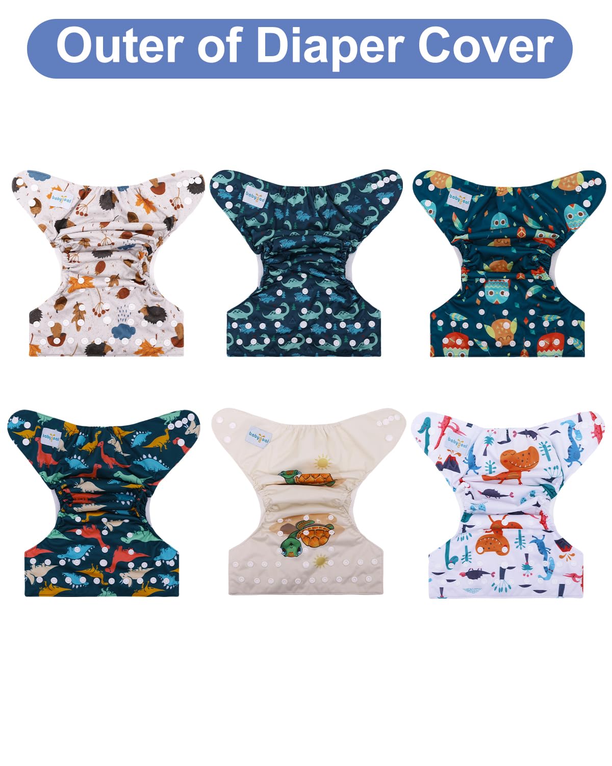 babygoal packaging includes six covers and a wet bag