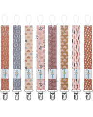 Babygoal Rainbow Pacifier Clips eight-pack keeps pacifiers clean and close for baby