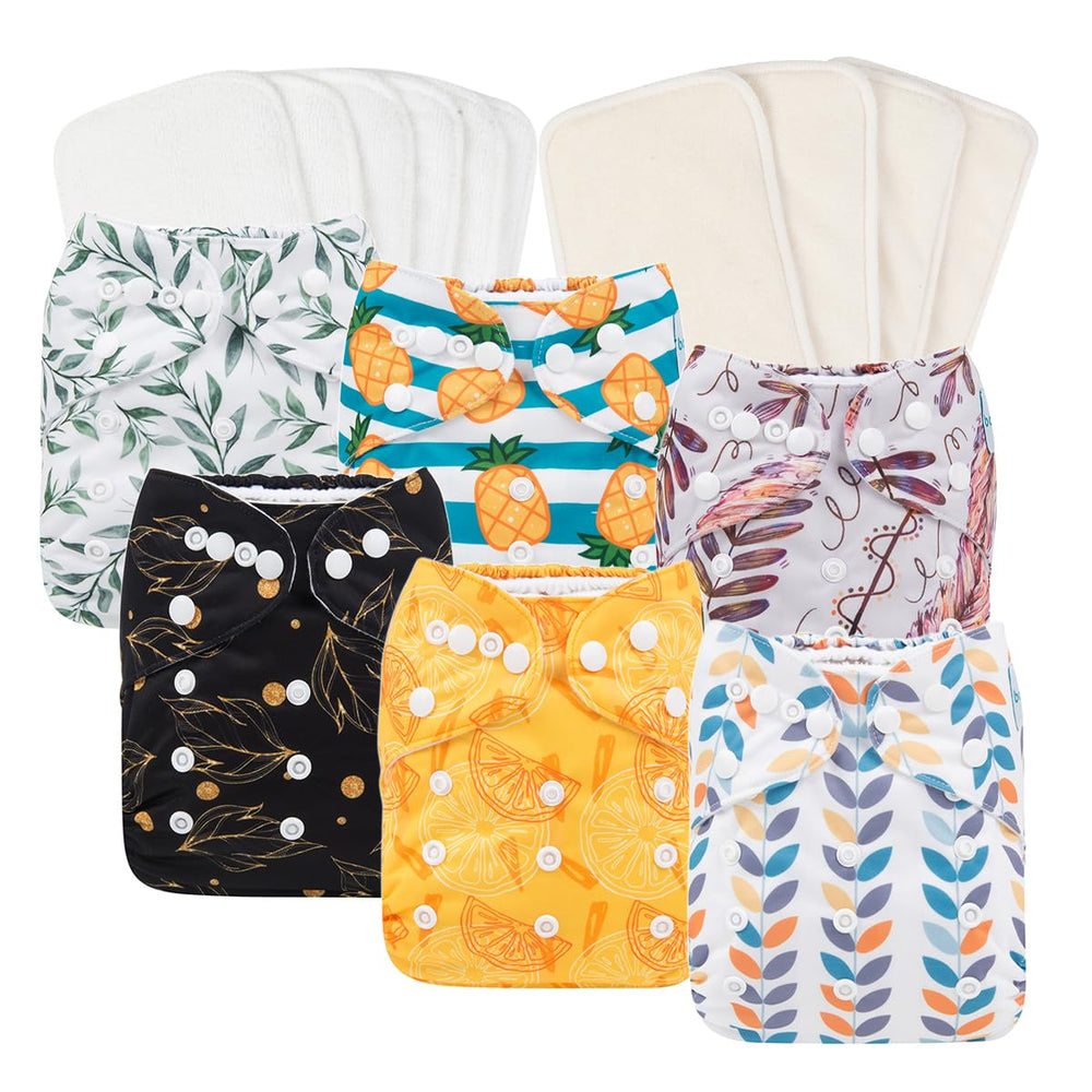 Babygoal reusable cloth diaper with adjustable snaps for growing babies