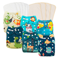 Babygoal reusable cloth diapers six-pack adjustable for growing babies.