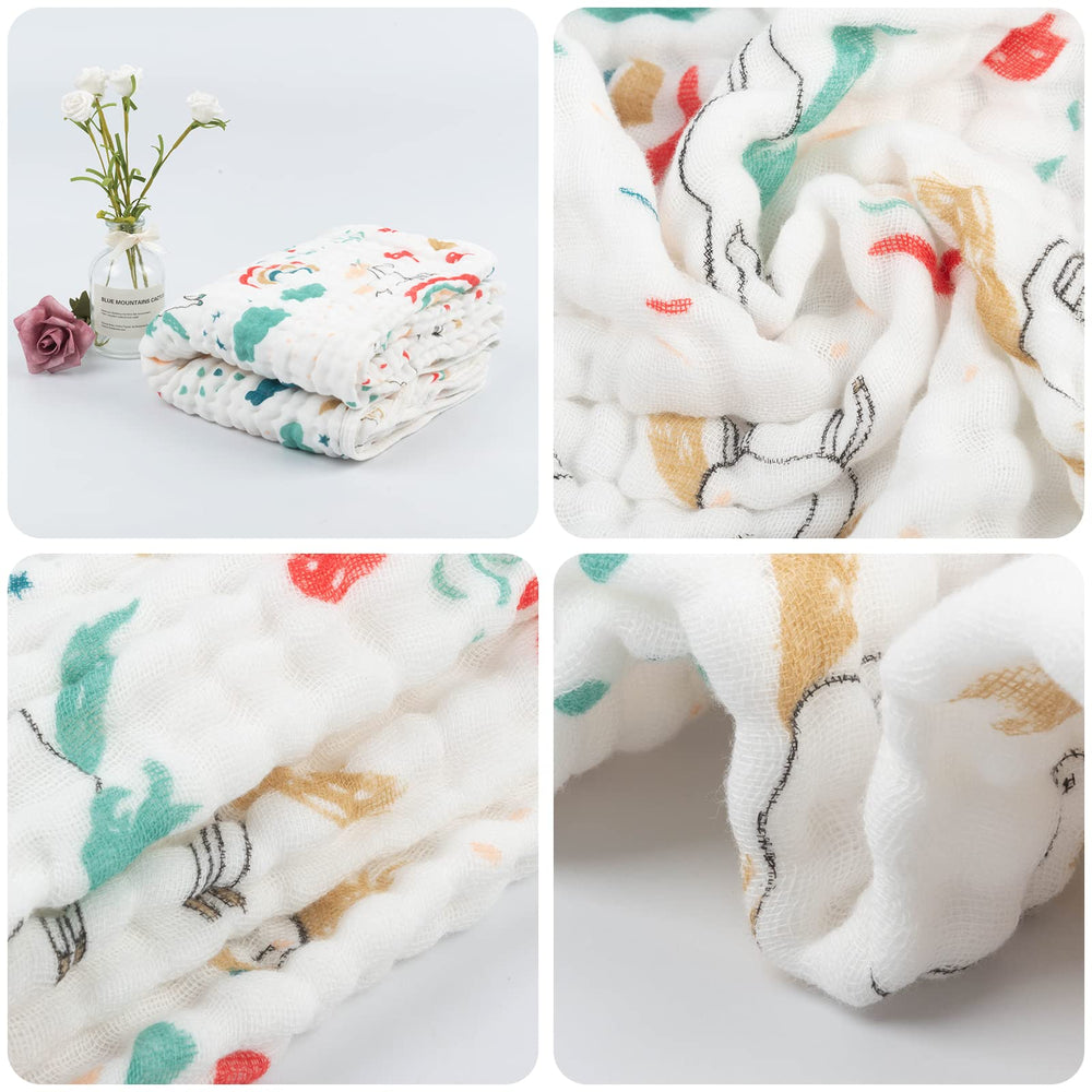Babygoal soft muslin fabric close-up highlights breathable texture.