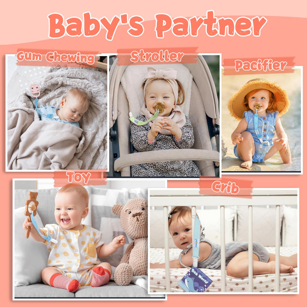 Universal ring-compatible design works with most pacifier styles.