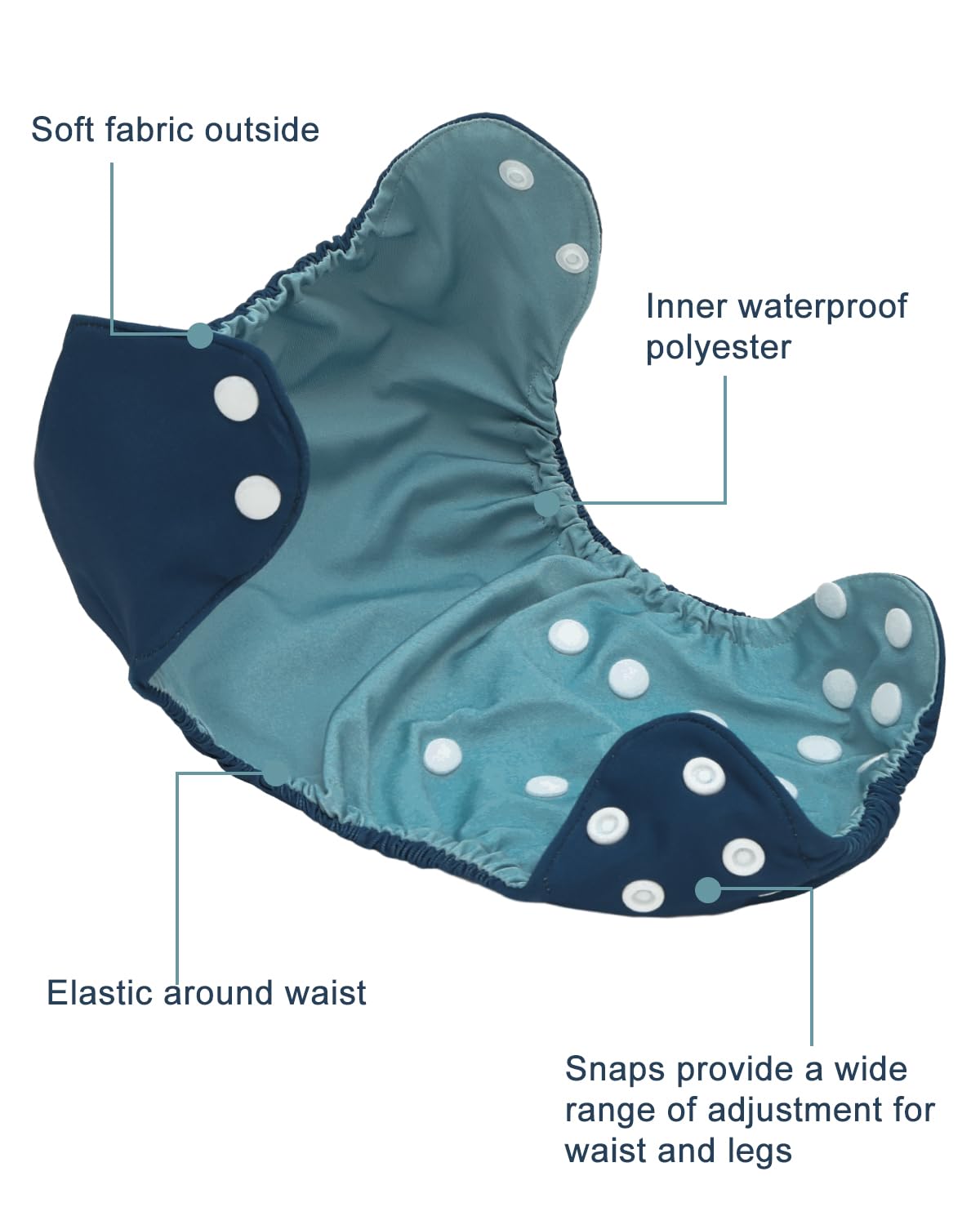 Babygoal waterproof diaper cover on baby to prevent leaks during naps