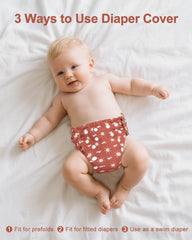 Babygoal waterproof diaper cover protects clothes during naps.