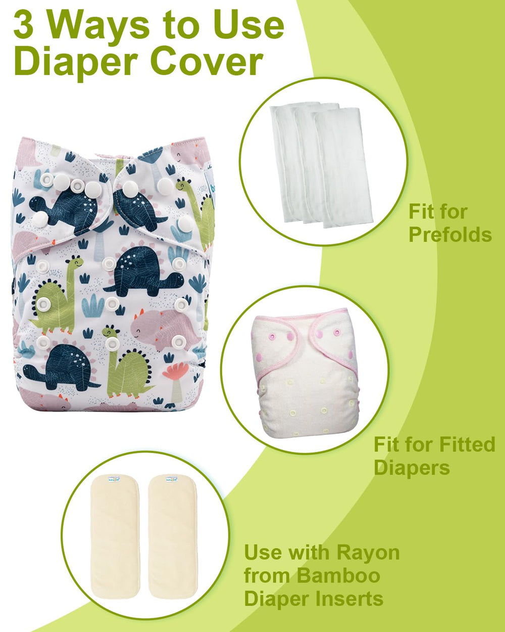 Babygoal waterproof TPU outer layer keeps diapers dry and comfortable.