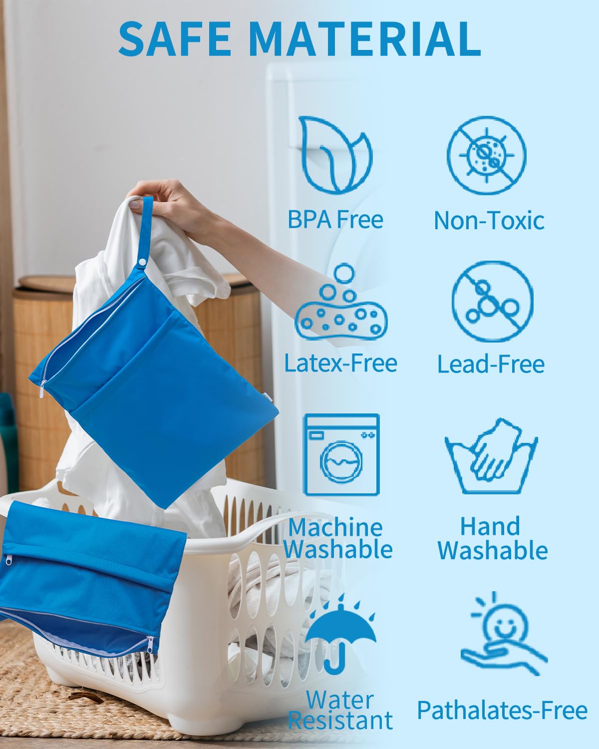 Babygoal wet bag machine washable for easy cleaning