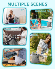 Babygoal bag with snap handle hanging on stroller for easy access.