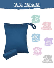 babygoal wet bag on a stroller handle demonstrating portable hang for outings