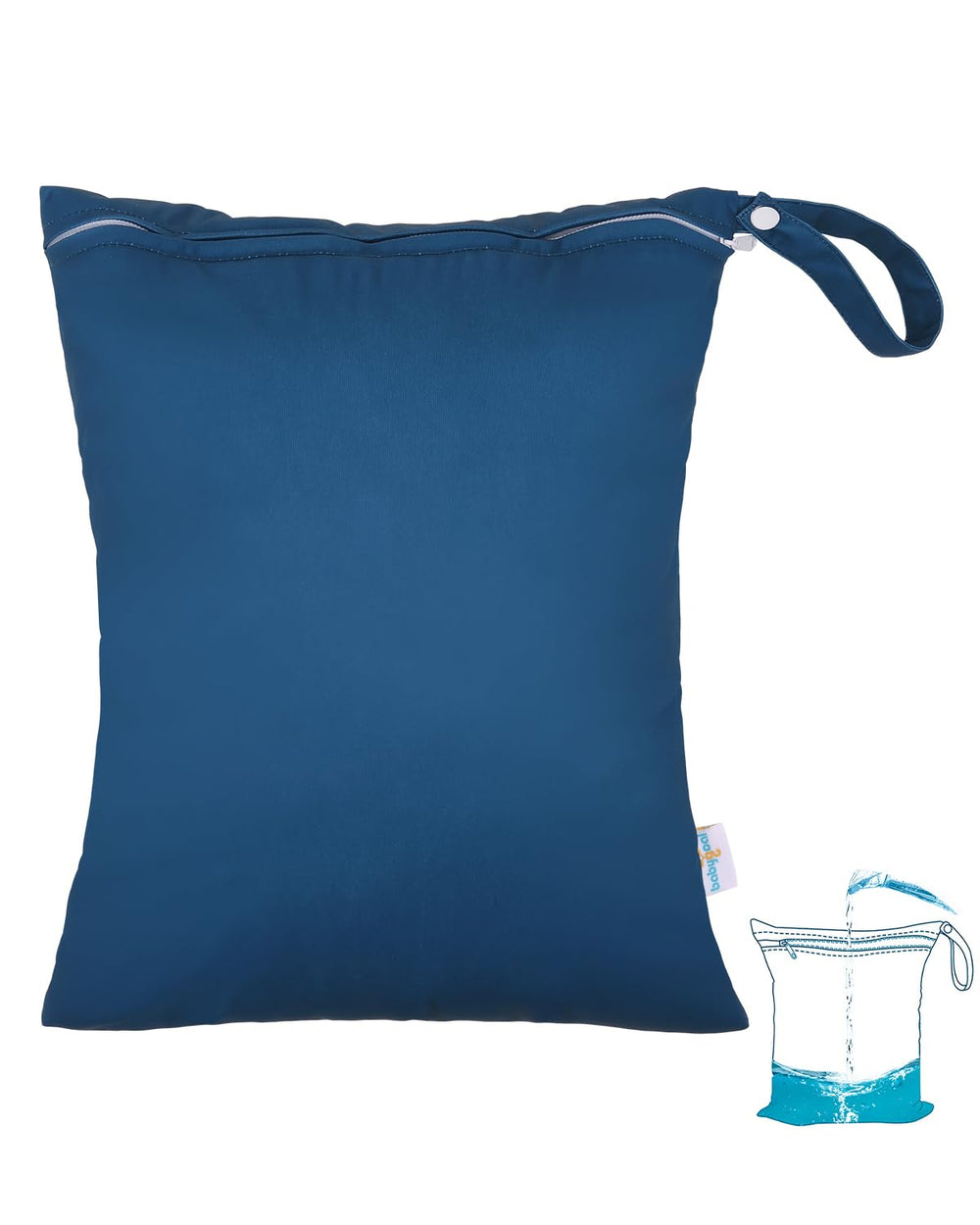 babygoal wet bag for swimsuits showing leakproof storage for pool days