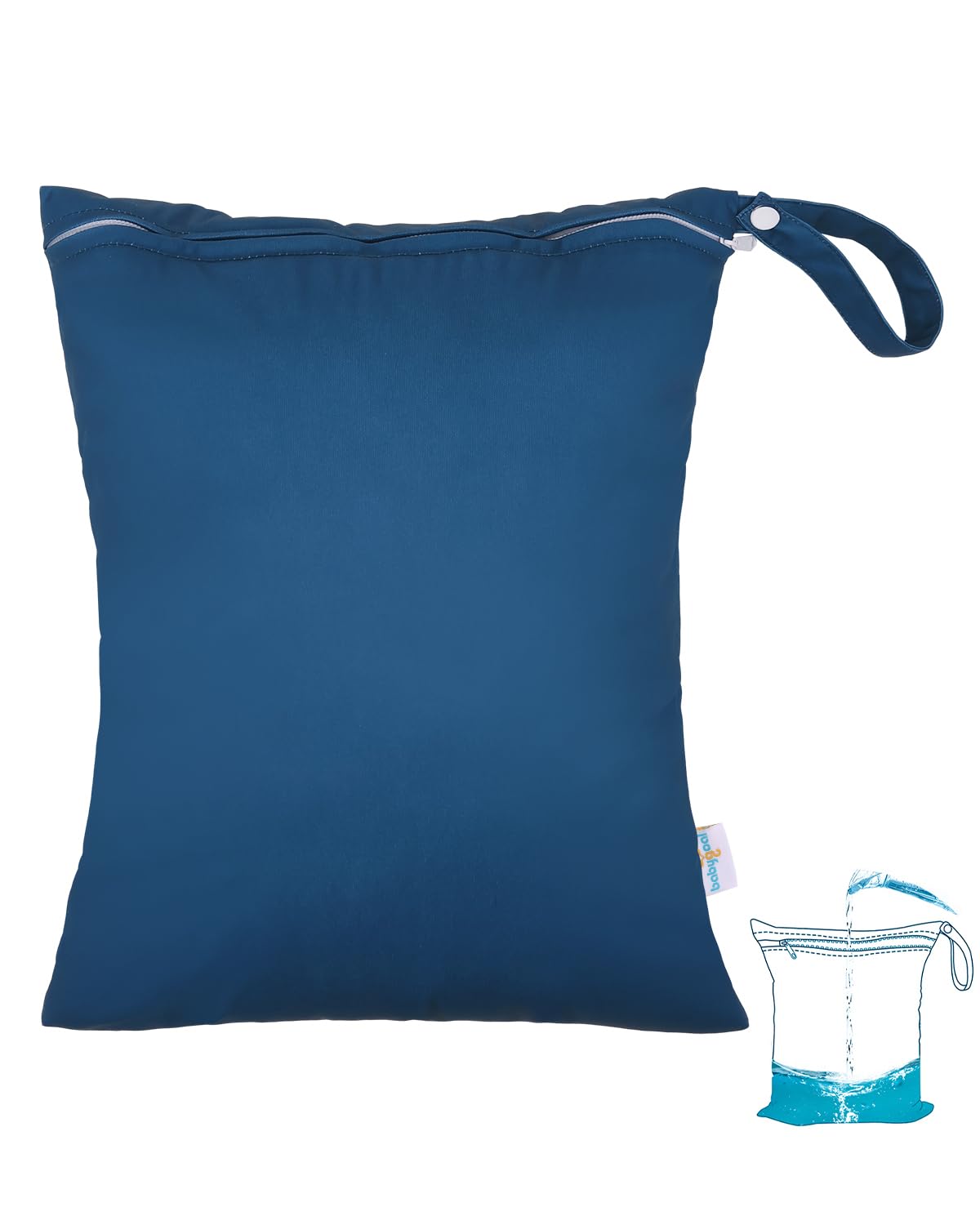 babygoal wet bag for swimsuits showing leakproof storage for pool days