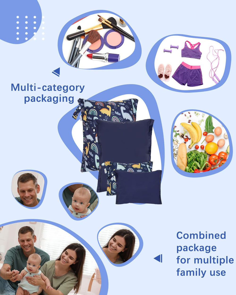 babygoal Wet Dry Bags in diaper bag ready for beach pool or gym trips.