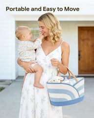 Babygreat diaper caddy handles view, portable and ready for bedside or travel use.