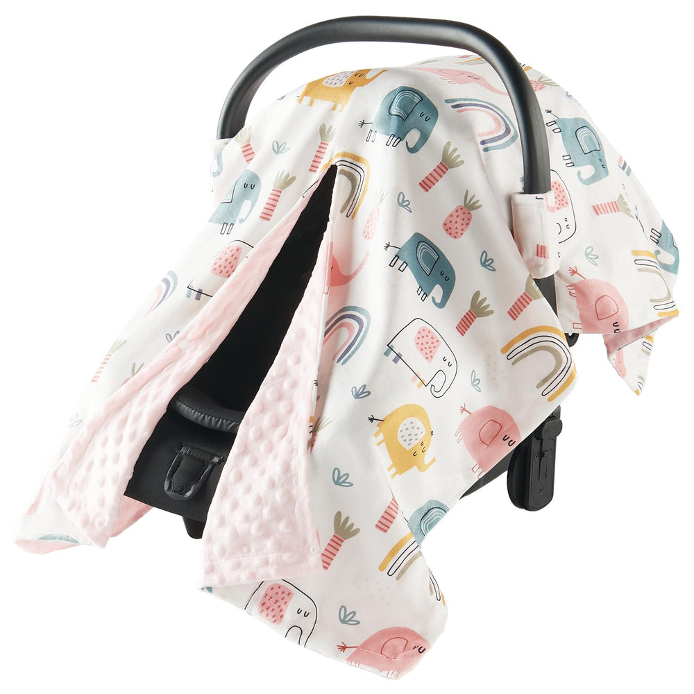 Babygreat infant car seat cover in winter mink provides cozy protection for babies on chilly days.