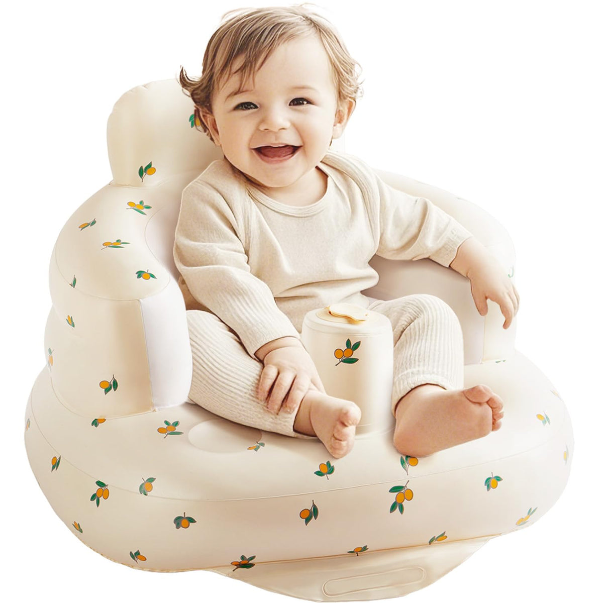 Babygreat inflatable baby seat with ergonomic backrest supports learning to sit