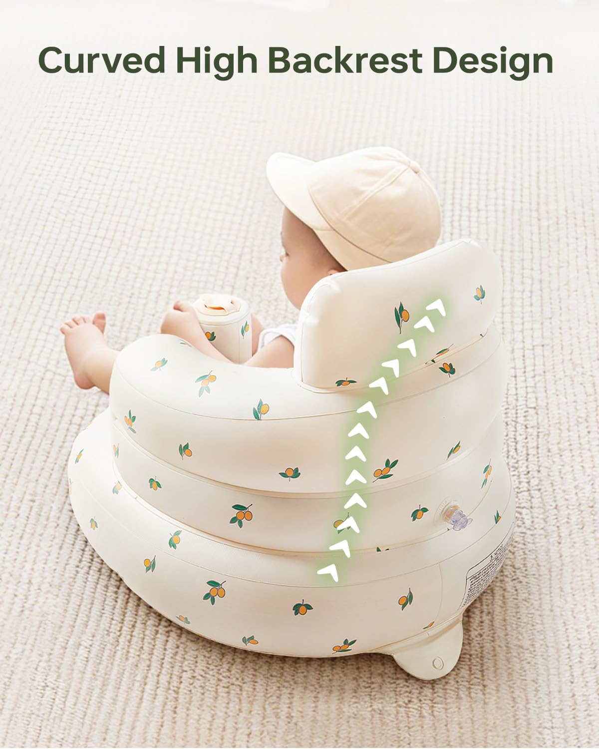 Breathable air vents help prevent stuffiness during seated play