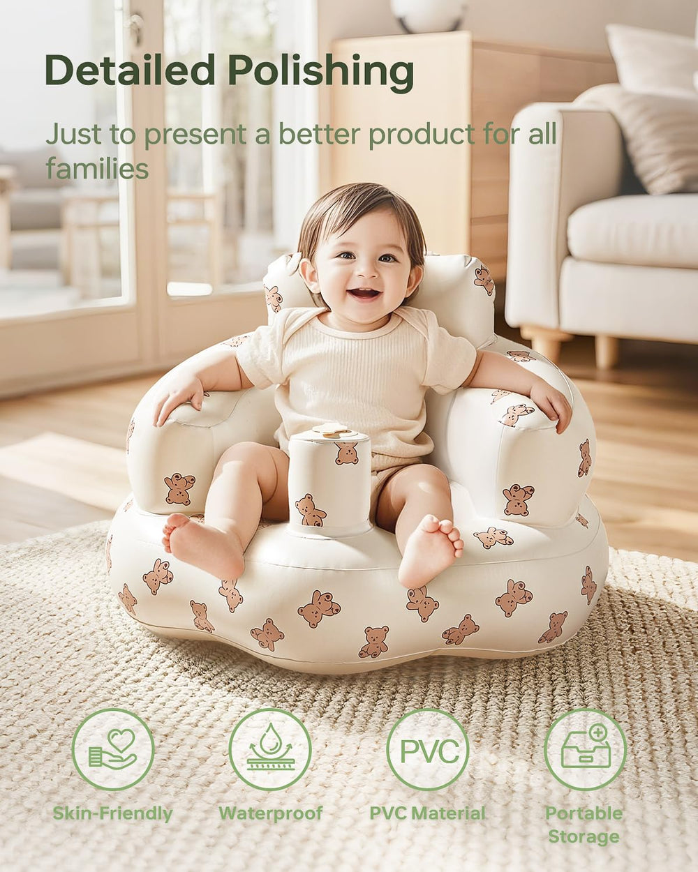 Babygreat seat folds compactly for travel and on-the-go use.