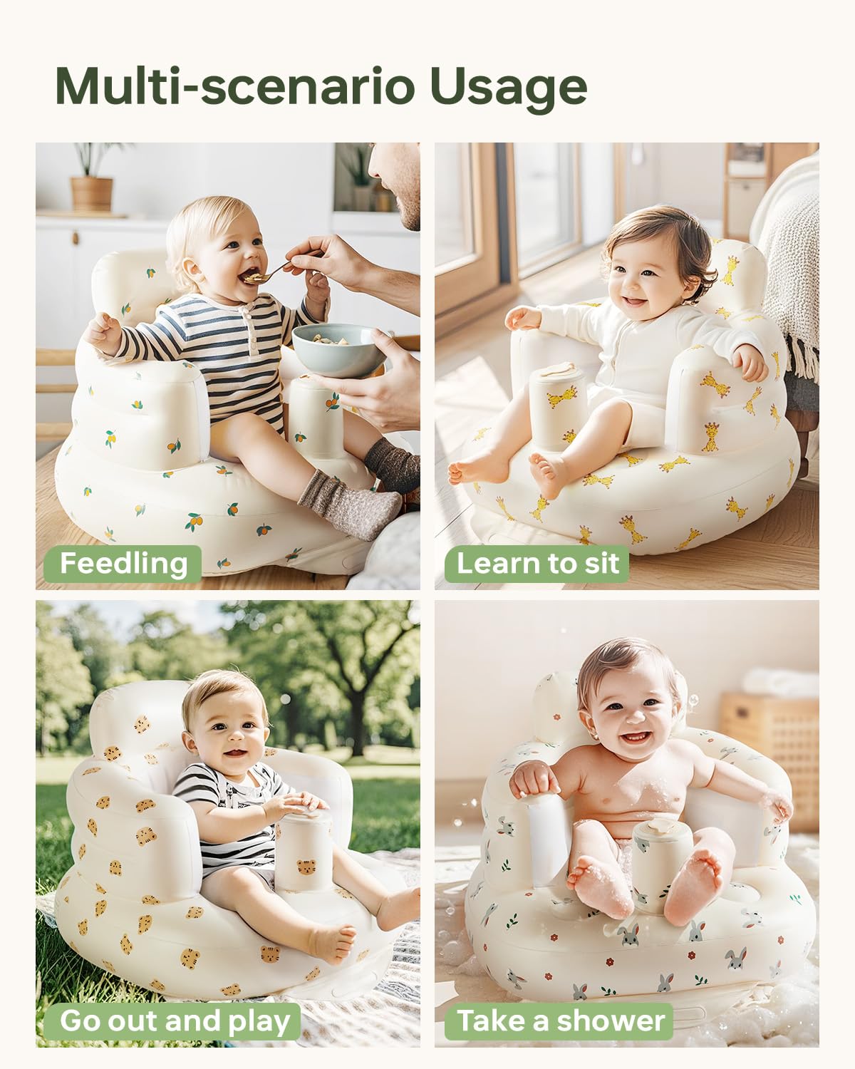 Babygreat feeding setup offers easy transition from play to meals.