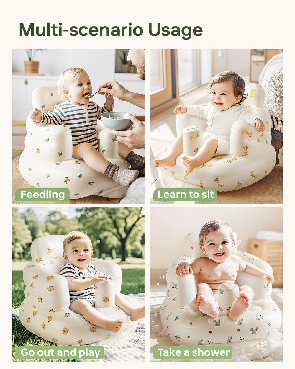 Babygreat feeding setup offers easy transition from play to meals.