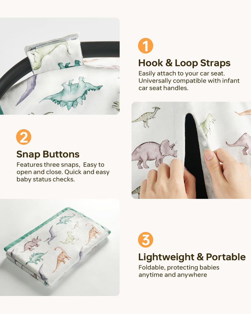 Babygreat stroller canopy protects from sun and rain during strolls