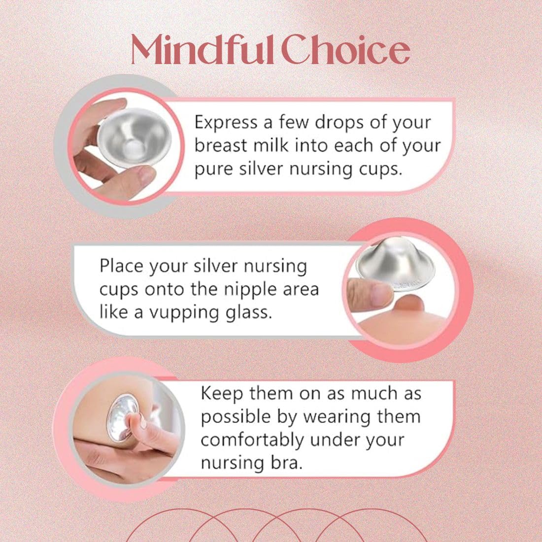 BABYHIG cups worn under a bra provide discreet nipple protection.