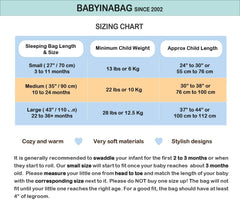 Baby in a Bag large size fits 22 months to 3T toddlers securely