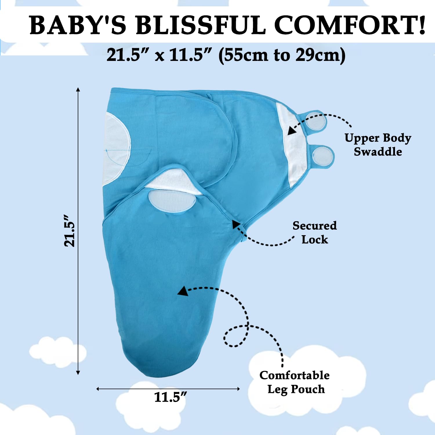 BABYKINZ 100% cotton fabric close-up shows gentle softness for delicate skin.