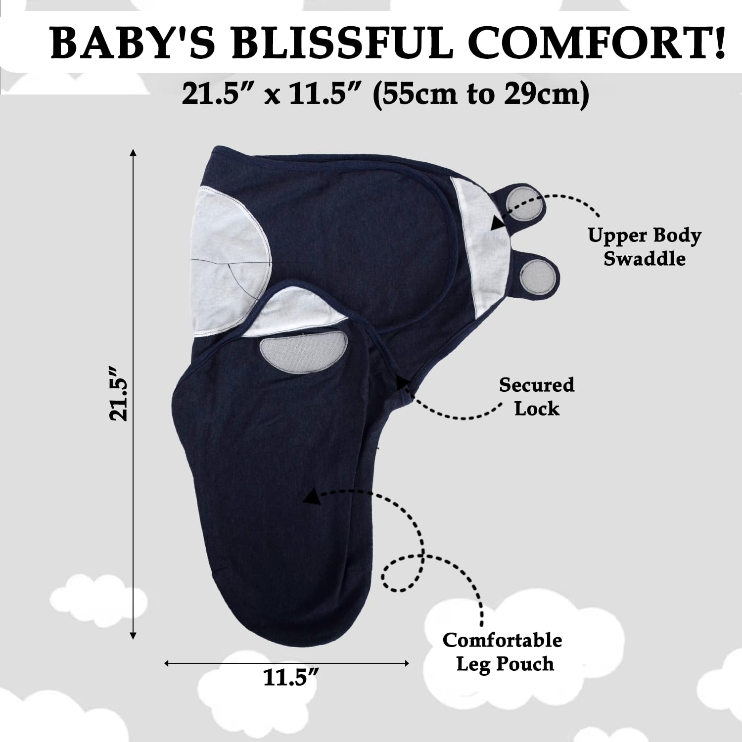 BABYKINZ swaddle fabric ready for machine washing for easy care.