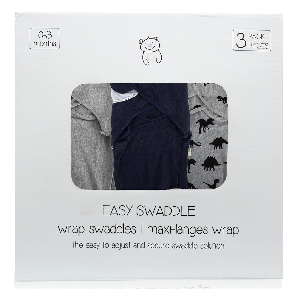 BABYKINZ soft Dino print swaddles promote cozy sleep atmospheres.