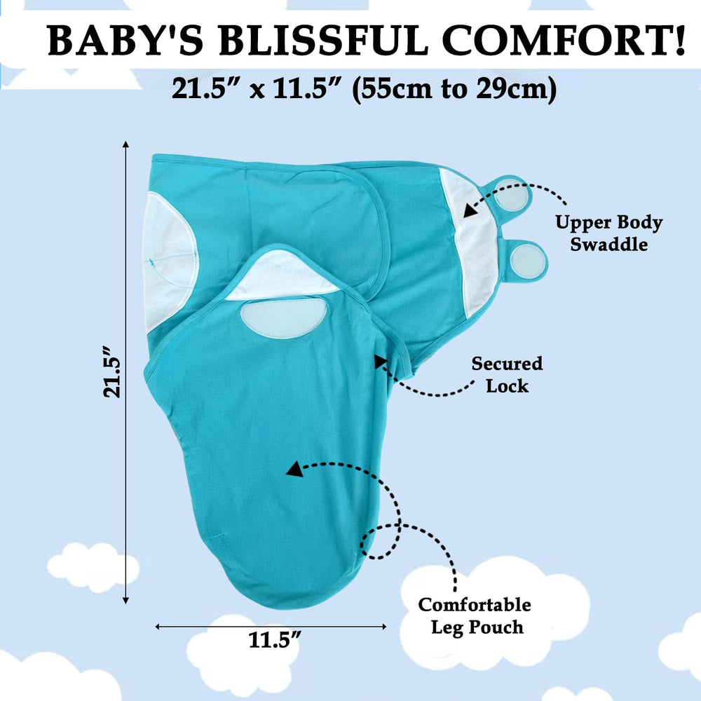 BABYKINZ compact travel-friendly swaddle pack for nursery or trips