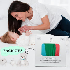 BABYKINZ newborn swaddle with hip-friendly design supporting growing hips