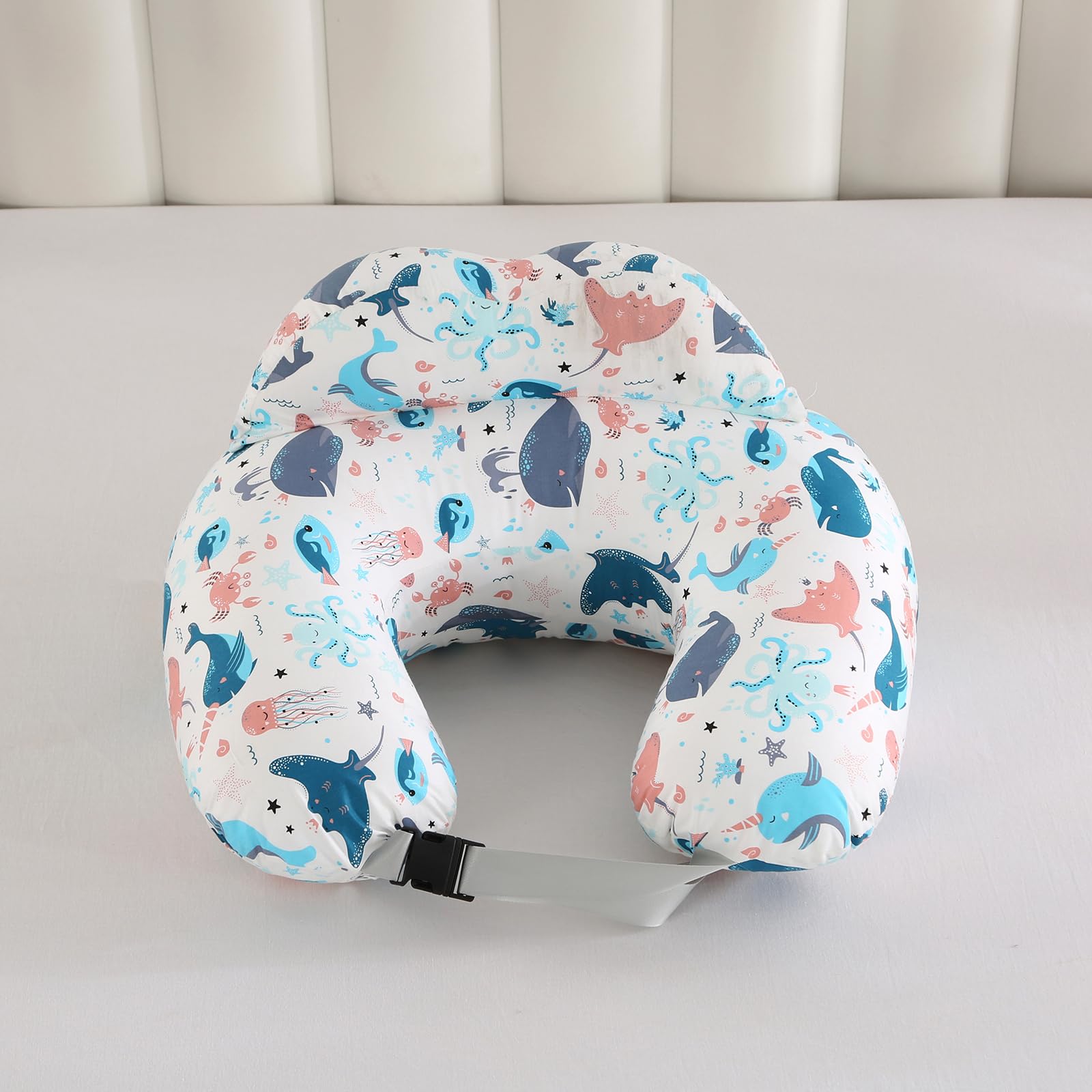 BABYLIAN pillow shows adjustable waist strap for a customizable fit.