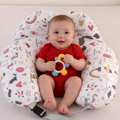 BABYLIAN nursing pillow features removable cotton slipcover for easy machine washing