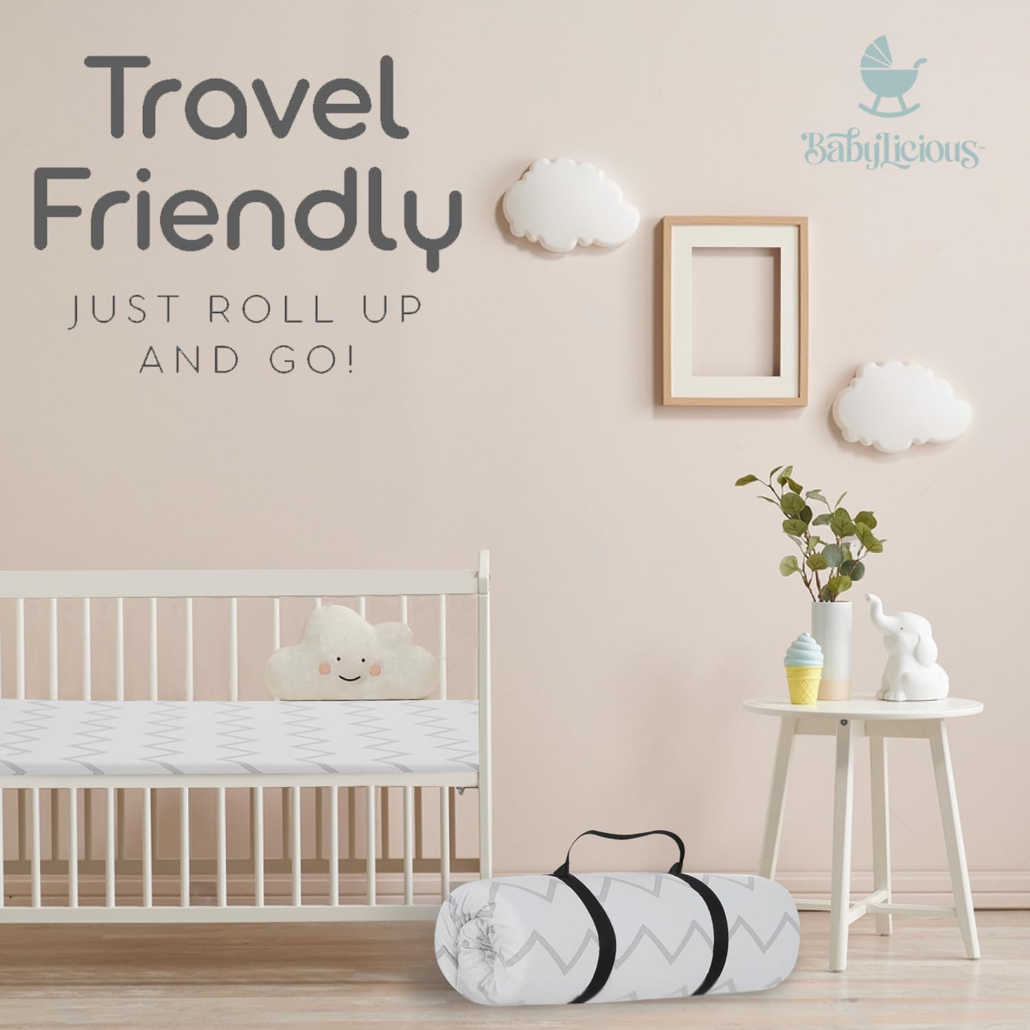 38-by-26-inches size fits most playards for a snug sleeping surface.