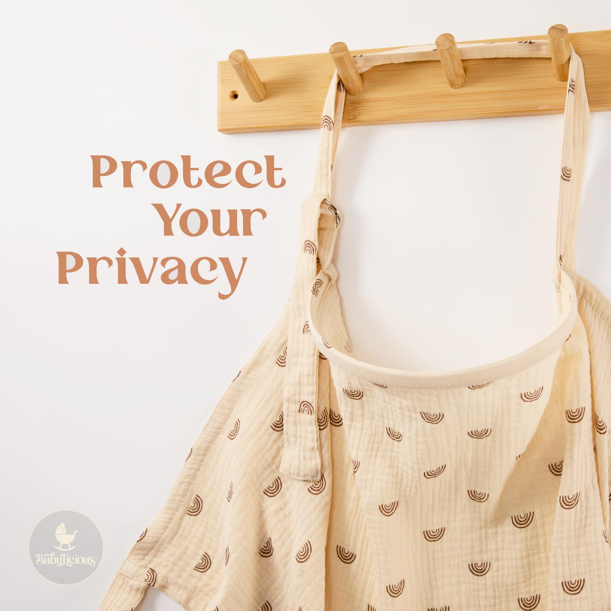 Babylicious muslin nursing cover doubles as a stroller shield.