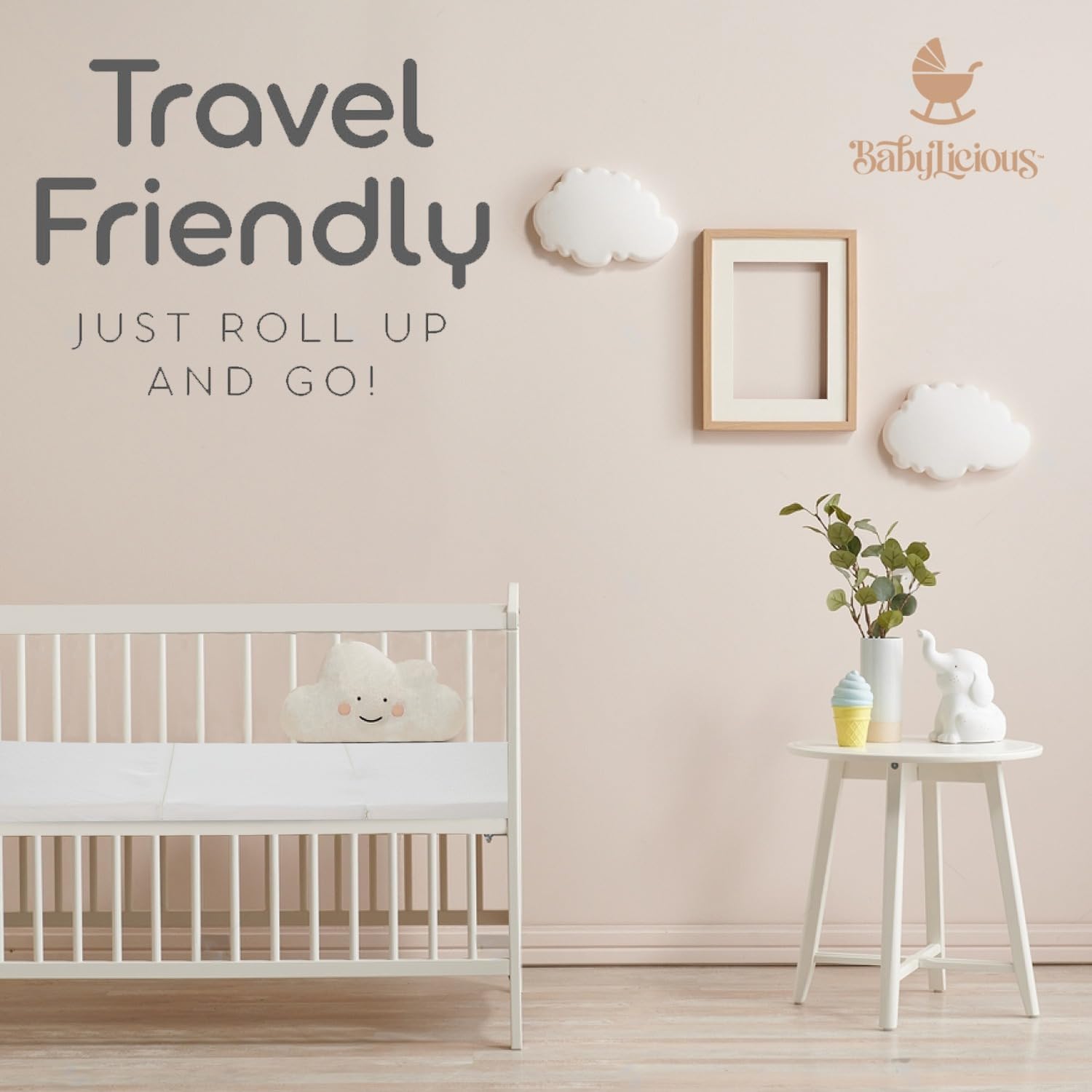Babylicious 38x26 inch fit with rounded edges for snug compatibility.