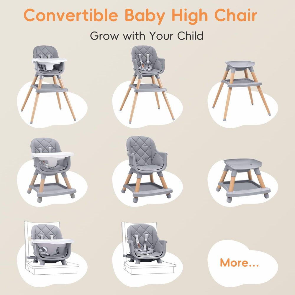 Babyliebe booster seat attached to a dining chair for at-table meals