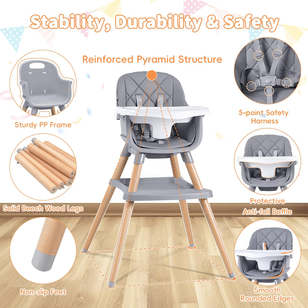Soft PU cushion on Babyliebe high chair, easy to wipe clean