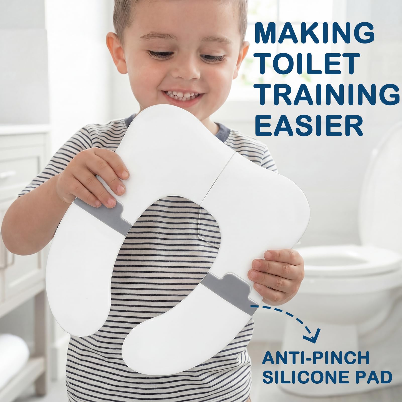 Close-up of 12 suction cups on Babylush travel potty seat for strong grip.
