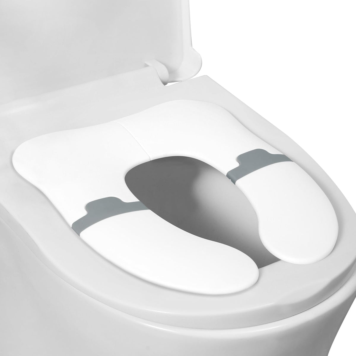 Babylush anti-pinch foldable travel potty seat folded with bag for compact travel.