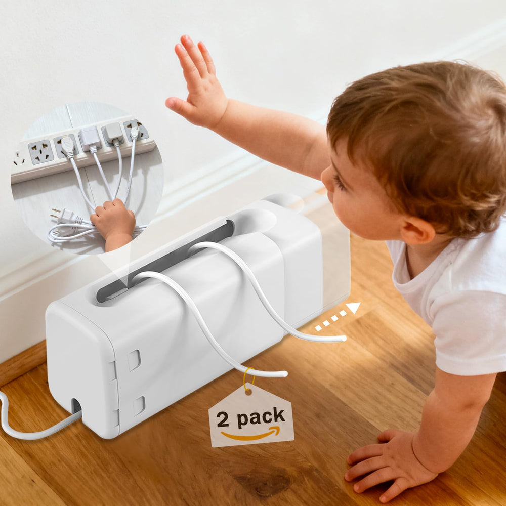 Babylush improved wireway power-strip cover protects little fingers from sockets.