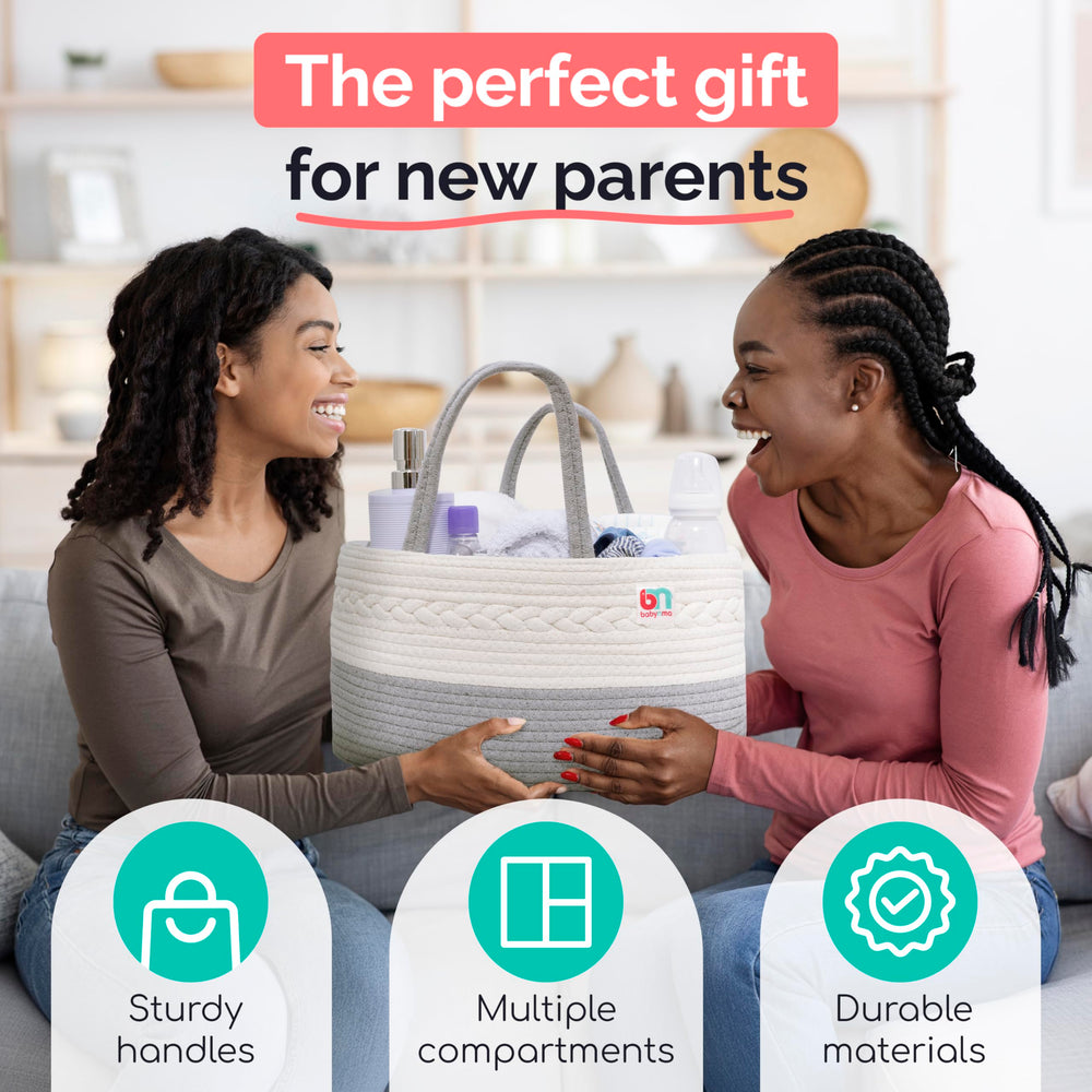 Portable design fits by crib or changing table.