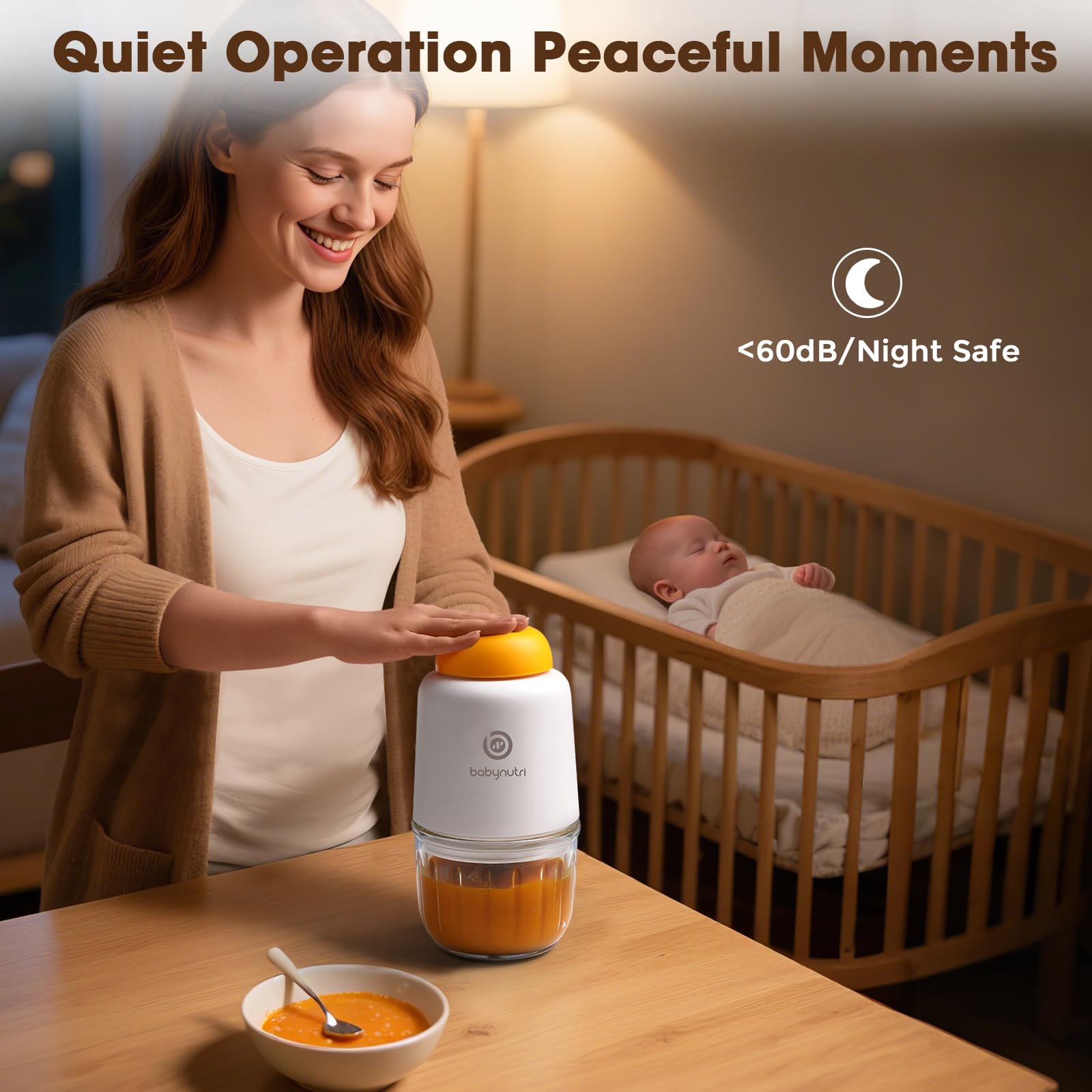 BabyNutri one-touch operation demonstrated for quick, easy blending