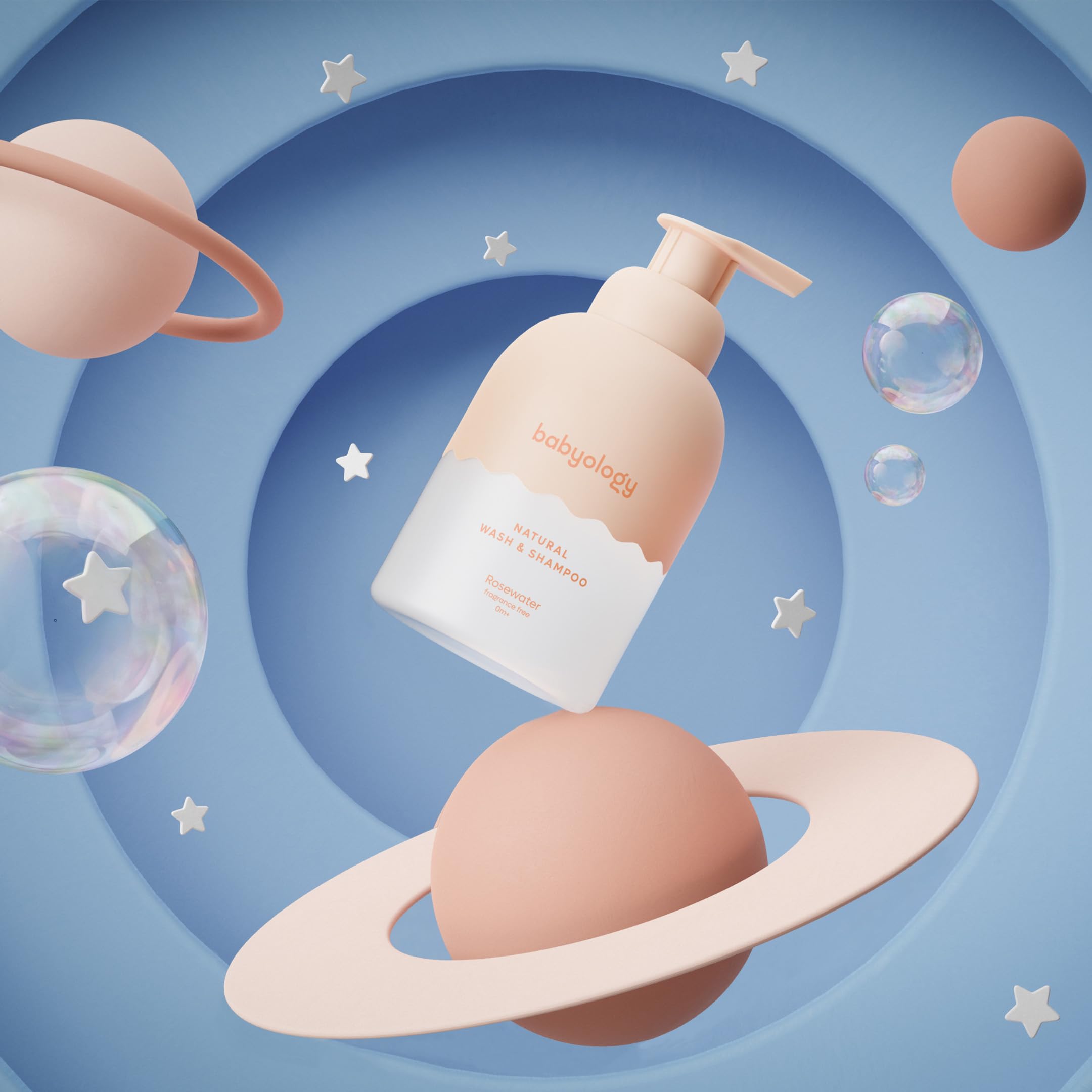 Babyology unscented-bottle-label emphasizes fragrance-free formula