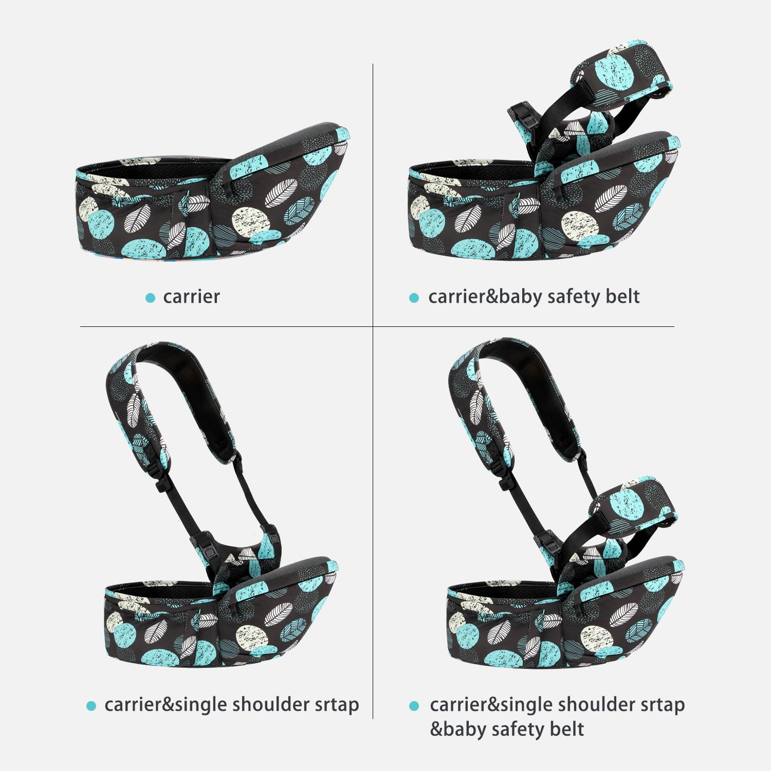 BabyPark front and bottle pockets shown for convenient storage during outings.