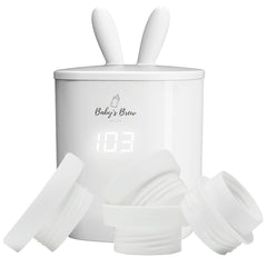 Baby's Brew 3.0 with adapters included highlights four interchangeable adapters for versatile bottle fit.