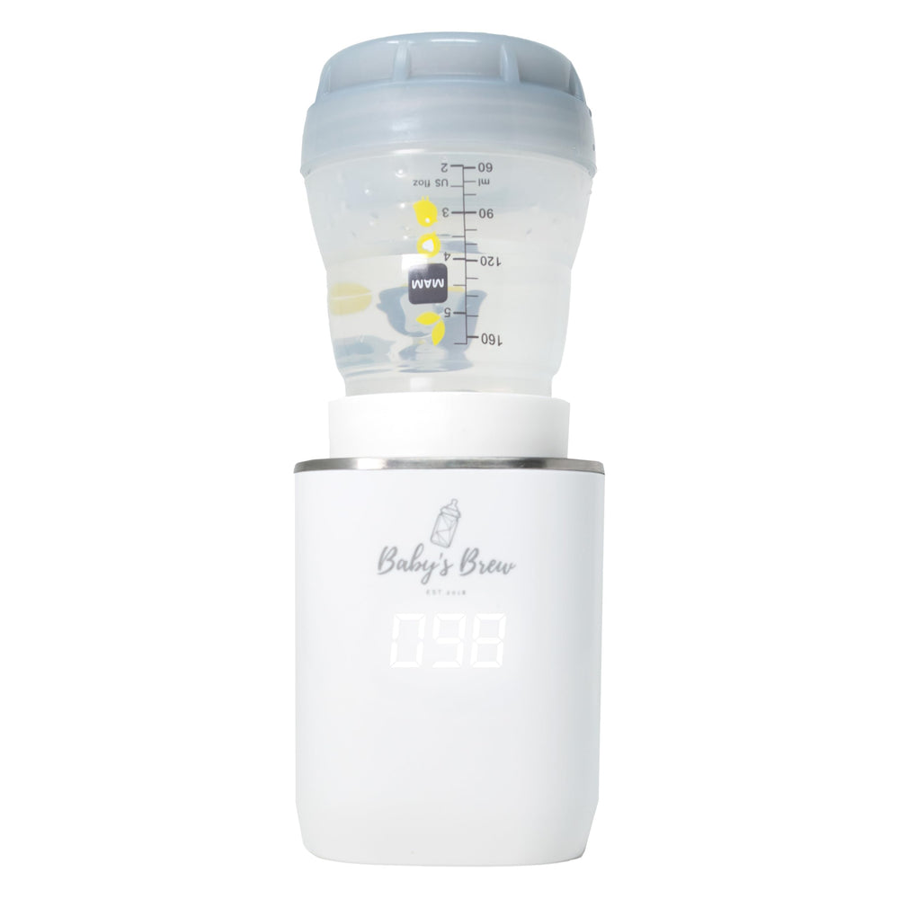 Baby's Brew Portable Bottle Warmer Pro fits most bottles with adapters included.