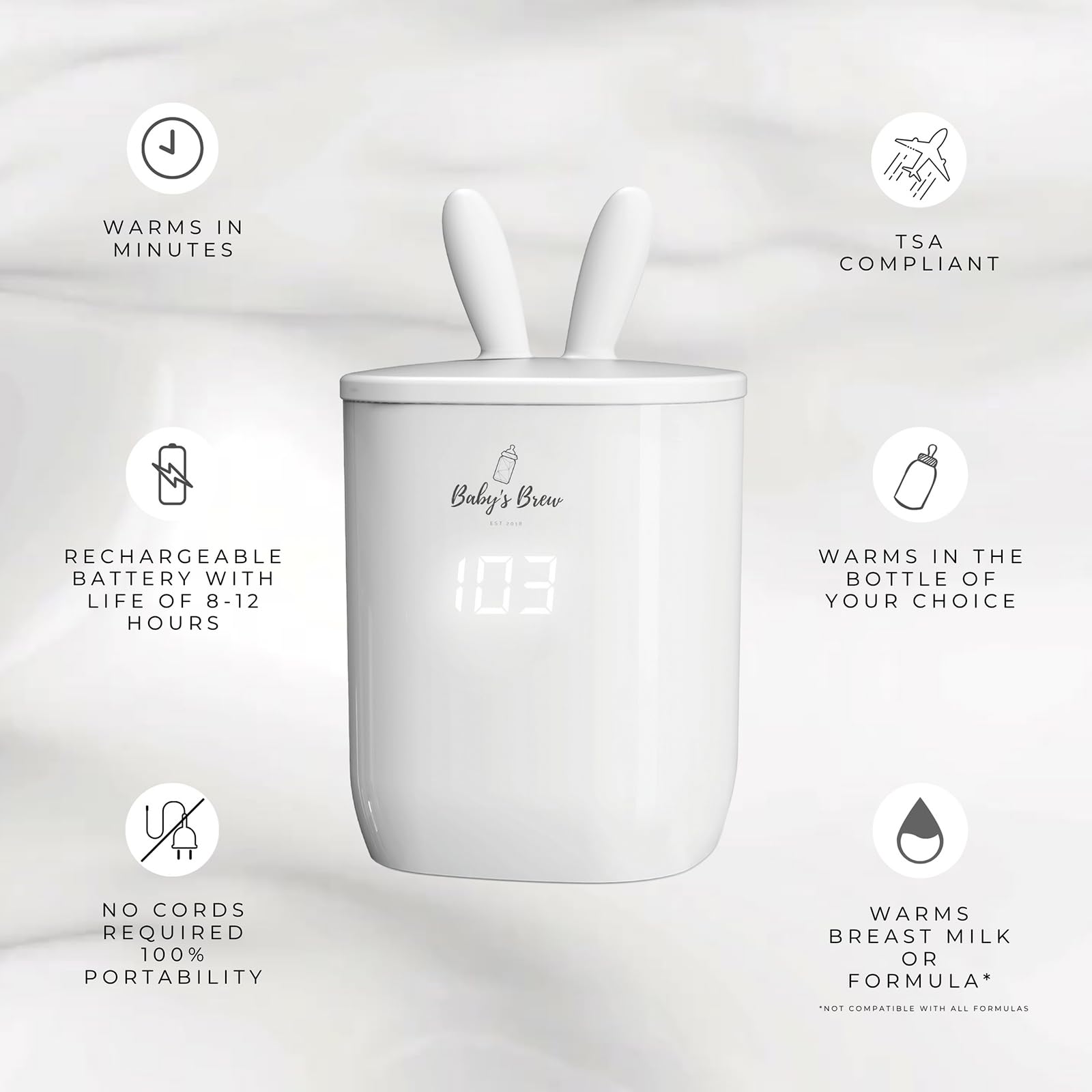 Baby's Brew compatibility chart image shows supported bottle brands.
