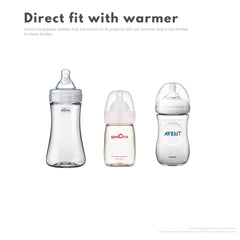 Baby’s Brew Superfast warmer shown for travel-compact setup in a bag.