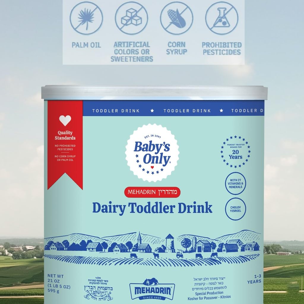 Baby's Only Organic dairy toddler drink nutrition label highlights minerals for planning meals.