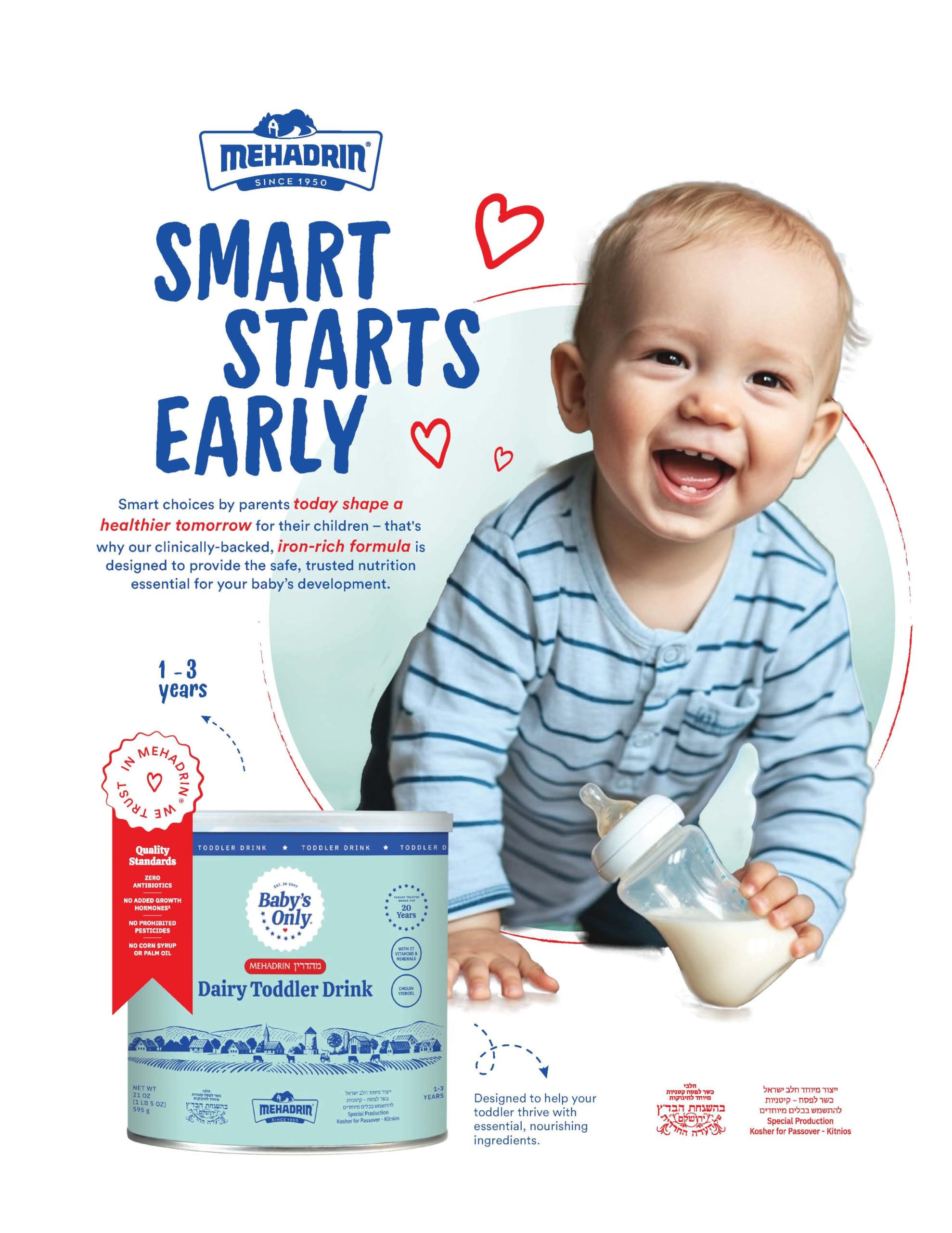 Baby's Only Organic dairy toddler drink serving idea with spoon for quick meals.